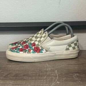 Vans Classic Slip-On Women’s Skate Shoes Sneakers Size 7.5 Checkerboard Floral